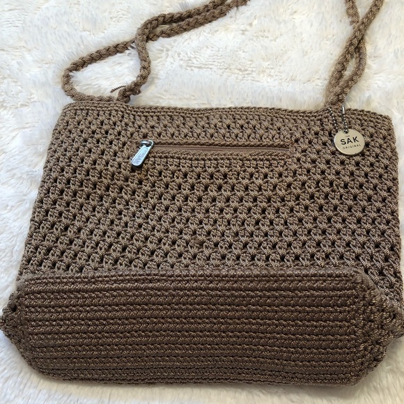 The Sak original crocheted medium size shoulder tote handbag purse - Picture 3 of 6